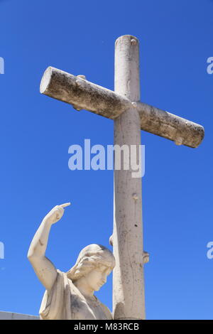 Détail de la cimetière chrétien de Mertola, Portugal Banque D'Images