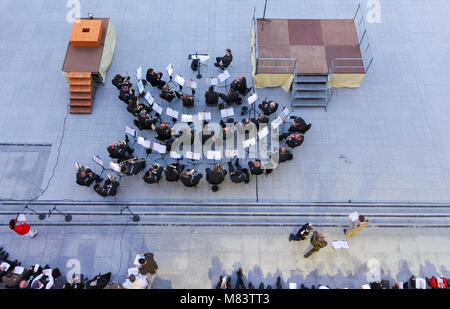 Lourdes,France - 05,17.2014 : Orchestre de l'armée croate au pèlerinage militaire à Lourdes, France. Banque D'Images