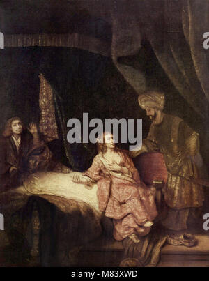 Rembrandt Harmenszoon van Rijn - Joseph accusé par la femme de Potiphar 1655 Banque D'Images