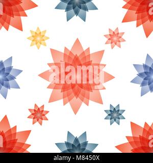 Abstract multicolor fleurs de printemps vector illustration. Motif de fond transparent. Illustration de Vecteur