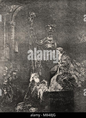 Rembrandt Harmenszoon van Rijn - La présentation au Temple Banque D'Images