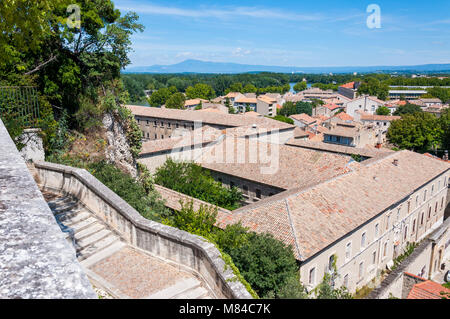 Avignon médiévale paysage urbain. Les toits de la vieille ville. Point de vue élevé.de luttes, territoires et le centre de pape et d'intrigues politiques, cette ville n'est devenue Banque D'Images