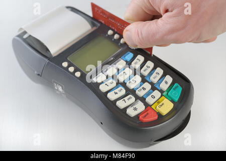 Lecteur de carte de crédit en action Banque D'Images