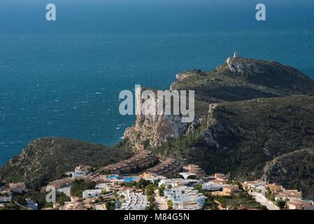 Cap d'Or tour et falaises, Moraira, Costa Blanca, Alicante province, Spain, Europe Banque D'Images