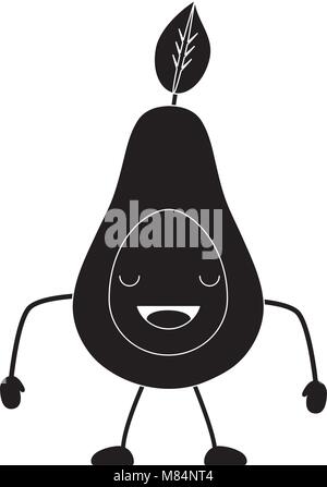 Kawaii professionnels avocat icône sur fond blanc, vector illustration Illustration de Vecteur