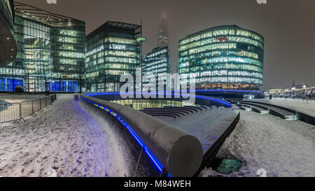 Cityscape dans la neige Banque D'Images