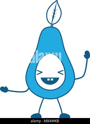 Kawaii professionnels avocat icône sur fond blanc, vector illustration Illustration de Vecteur