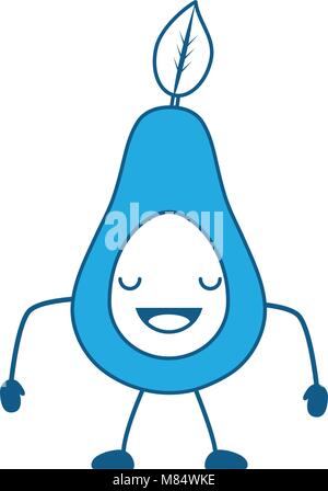 Kawaii professionnels avocat icône sur fond blanc, vector illustration Illustration de Vecteur