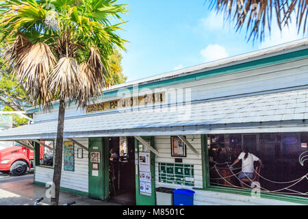 Perroquet vert Bar à Key West Banque D'Images