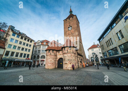 Tour blanche de Nuremberg, Allemagne, Europe. Banque D'Images