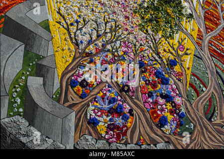 Des pétales et des feuilles, Festa dei pugnaloni, Acquapendente, lazio, Italie Banque D'Images