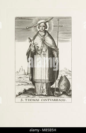 Thomas Becket, également connu sous le nom de Saint Thomas de Canterbury, Thomas de Londres et Thomas à Becket, c.1119 - 1170. L'archevêque de Canterbury. De Woodburn's Galerie de Portraits rares, publié en 1816. Banque D'Images