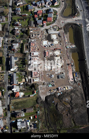 Vue aérienne de l'évolution de la Kensington nouveau lotissement dans le sud-est de Blackpool Banque D'Images