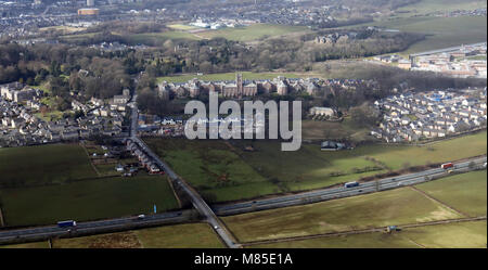 Vue aérienne de l'ancien hôpital, UK Lancaster Moor Banque D'Images