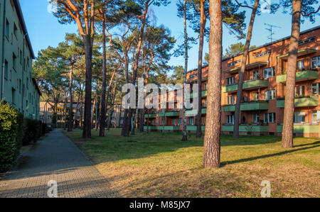 Berlin Zehlendorf, Onkel Toms Hütte.housing estate, des logements modernes estate en utilisant toutes sortes de taille, couleurs et formes pour éviter la monotonie. Banque D'Images