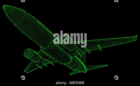 Silhouette de l'avion. Vector illustration. Illustration de Vecteur