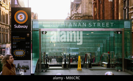 L'entrée et la sortie de la station de métro Buchanan Street, Glasgow, Scotland Banque D'Images