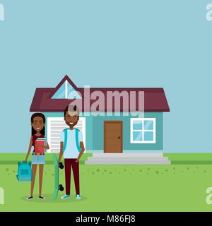 Couple d'amoureux loin de chez vector illustration design Illustration de Vecteur