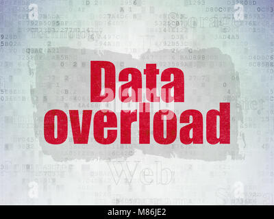 Concept de données : Données sur la surcharge de données numériques papier fond Banque D'Images
