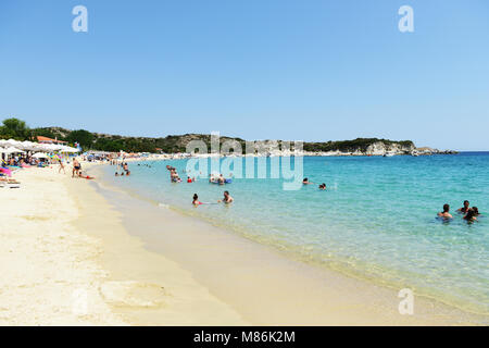 La belle plage de Kalamitsi à Sithonia. Banque D'Images