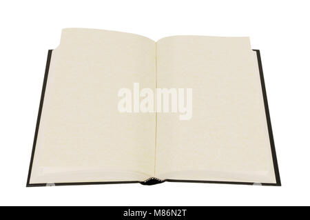 Vieux livre blanc a disparu avec les pages de parchemin isolé sur un fond blanc. L'espace pour copier. Banque D'Images