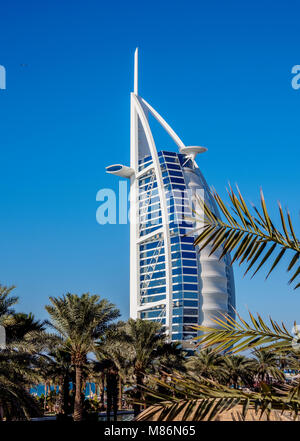 L'hôtel de luxe Burj Al Arab, Dubaï, Émirats Arabes Unis Banque D'Images