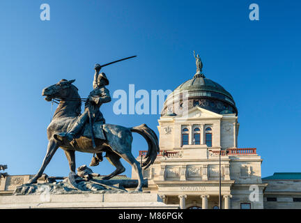 Statue équestre du général Thomas Francis Meagher chez Montana State Capitol Building, Helena, Montana, USA Banque D'Images