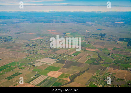 Vue aérienne de la centrale nucléaire de Rancho Seco, comté de Sacramento, Californie Banque D'Images