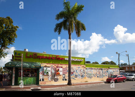La Esquina de la fama, Restaurant Little Havana, Miami, Floride, USA. Banque D'Images