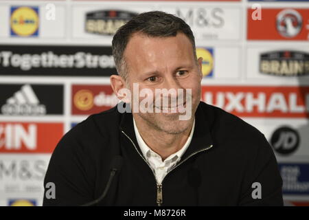 L'Équipe nationale de football du Pays de Galles Conférence de presse - Ryan Giggs Banque D'Images