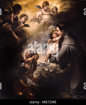 St Antoine de Padoue avec l'enfant Jésus de Bartolomé Estéban Murillo Séville (1618 - 1682) l'Espagne l'espagnol à Séville Banque D'Images