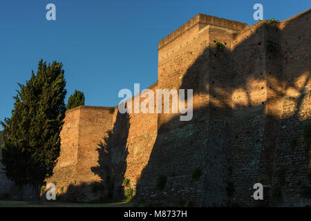 Fragment du mur d'Aurélien autour de l'ancienne Rome sur la rue Aurelia Antica Banque D'Images