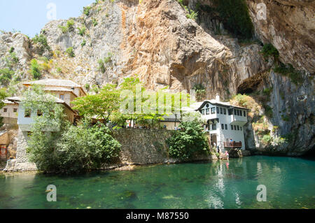 Blagaj, Bosnie-et-Herzégovine. Maison derviche Banque D'Images