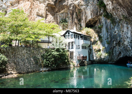 Blagaj, Bosnie-et-Herzégovine. Maison derviche Banque D'Images