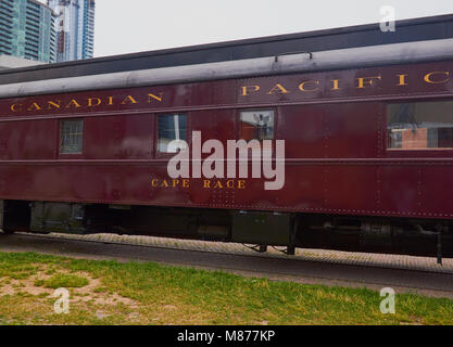 Le Canadien Pacifique Cap Race train, Musée du chemin de fer de Toronto, Rotonde de John Street, downtown Toronto, Ontario, Canada. Banque D'Images