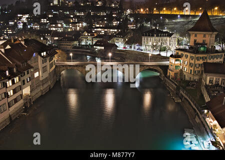 Pont sur la rivière de l'Aare, Berne, Suisse Banque D'Images