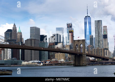 Pont de Brooklyn et manhattan Banque D'Images