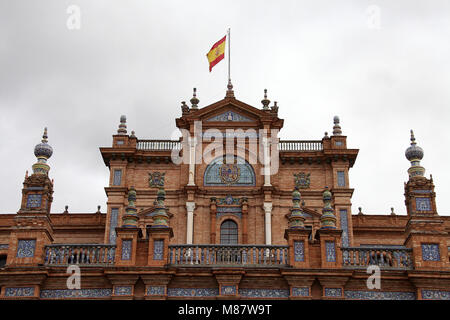 Bâtiment central à la Plaza de España à Séville Banque D'Images