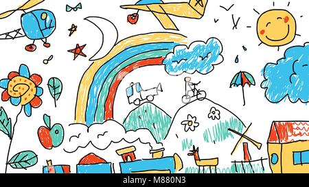 Fond Illustration dessin pour enfants Illustration de Vecteur