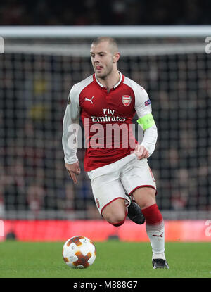 Londres, Royaume-Uni. Mar 15, 2018. Jack Wilshere d'Arsenal au cours de la Ligue Europa correspondre entre Arsenal et l'AC Milan à l'Emirates Stadium le 15 mars 2018 à Londres, Royaume-Uni. Credit : European Sports Agence photographique/Alamy Live News Banque D'Images