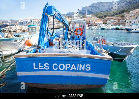 Port de la Madrague, Marseille connu dans l'Antiquité sous le nom de Massalia, situé sur la côte sud-est de la France sur la Méditerranée, Marseille est la France" Banque D'Images