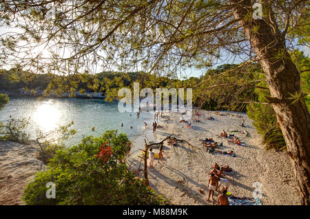 Cala en Turqueta à Minorque, Îles Baléares, Espagne Banque D'Images