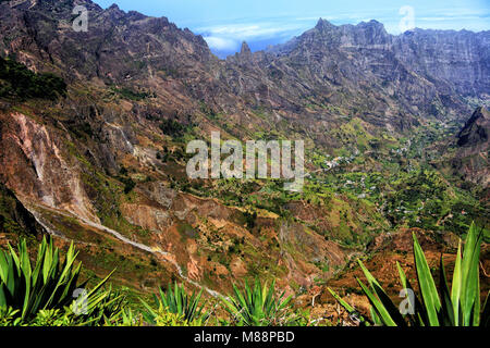 Paúl do Ribeira Valley, vallée de Paul, île de Santo Antão, Cap Vert, Cabo Verde, l'Afrique. Banque D'Images