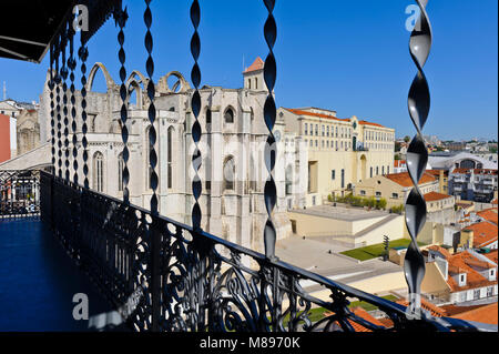 Avis de couvent de Notre Dame du Mont Carmel de Santa Justa à Lisbonne, Portugal Banque D'Images