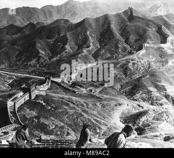 La Grande Muraille de Chine, Beijing, Chine par Burton Holmes, 1901 Banque D'Images