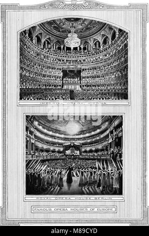 Maisons d'opéra célèbre de l'Europe - Imperial Opera, Vienne - Royal Opera House, Berlin - le livre de l'opéra Victrola Banque D'Images