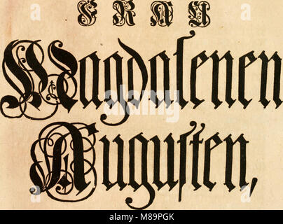 Fvneralia durchlauchtigsten weyland der Fürstin und Frau, Frau, verwittibter Hertzogin Augusten Magdalenen zu Sachsen-Gotha und Altenburg, gebohrner Fürstin von Anhalt-Zerbst (1742) (14763456662) Banque D'Images