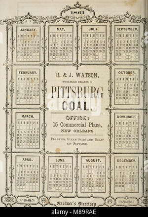 Gardner's New Orleans directory pour 1861 - y compris Jefferson City, Gretna, Carrollton, Alger, et McDonogh - avec un nouveau plan de la ville, une rue et levee guide, annuaire, une annexe (14766173604) Banque D'Images
