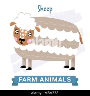 Les moutons isolés, vecteur. Illustration de Vecteur