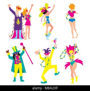 Personnages de carnaval les gens vector illustration Illustration de Vecteur